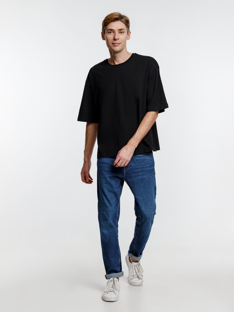 Футболка оверсайз унисекс Base Space, темно-синяя