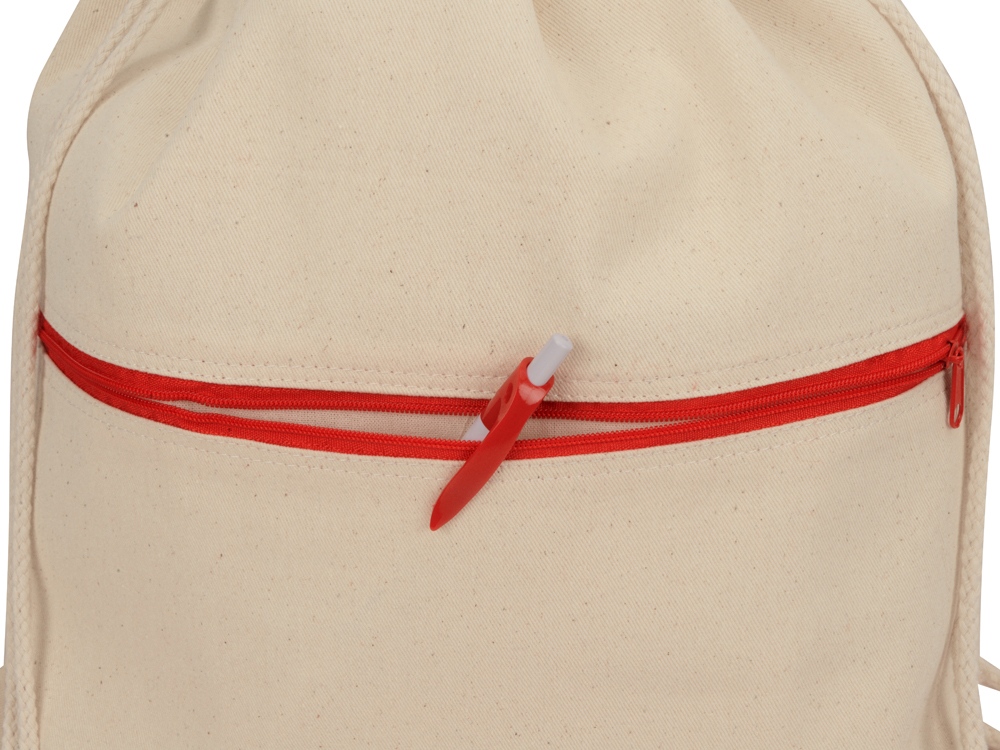 Рюкзак-мешок «Lark» из хлопка 180 г/м2 с цветной молнией