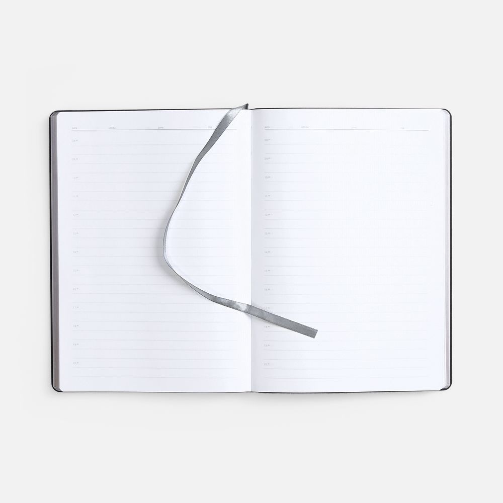 Ежедневник Nebraska Flex, недатированный, белый с серебристым