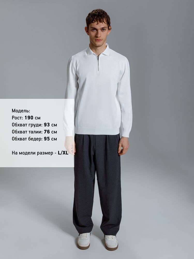 Рубашка поло мужская с длинным рукавом Terrazzo, белая