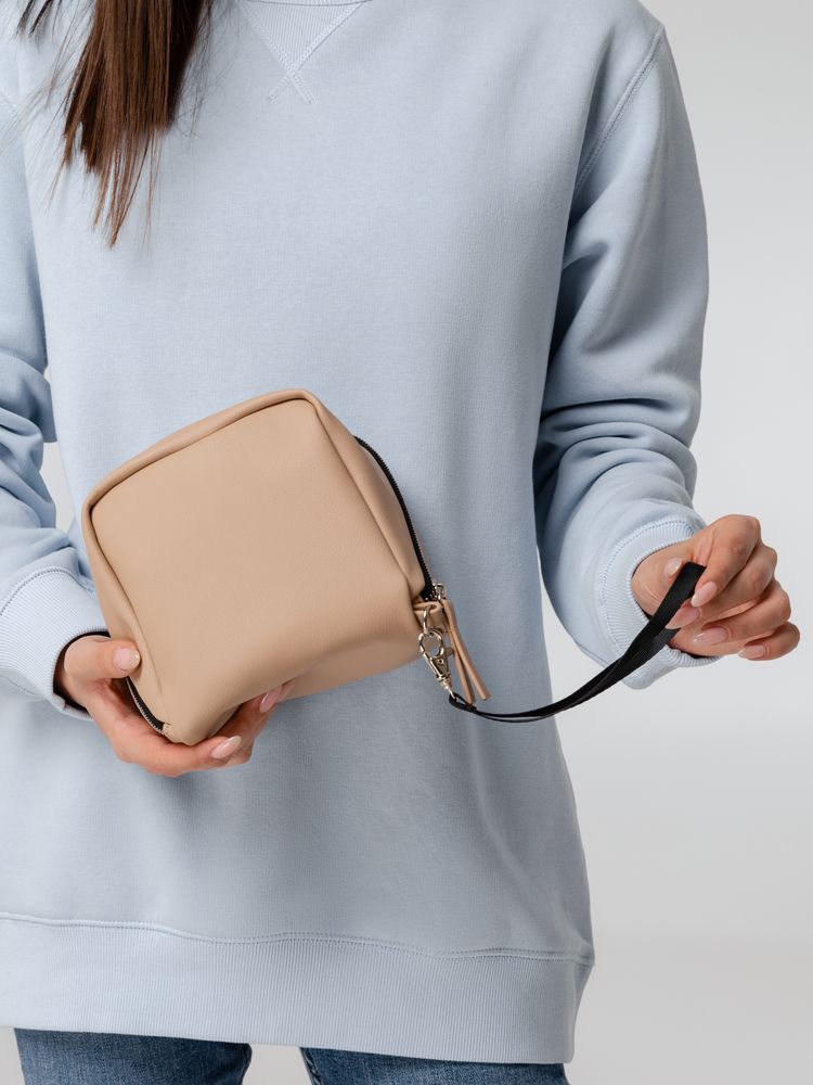 Дорожная косметичка Cubo, серая с логотипом