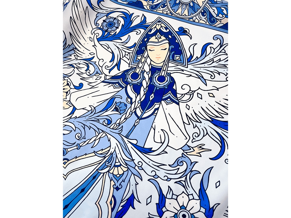 Платок «Царевна-Лебедь» 100% шелк