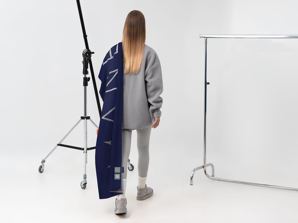 Шарф Bereg, серый с синим