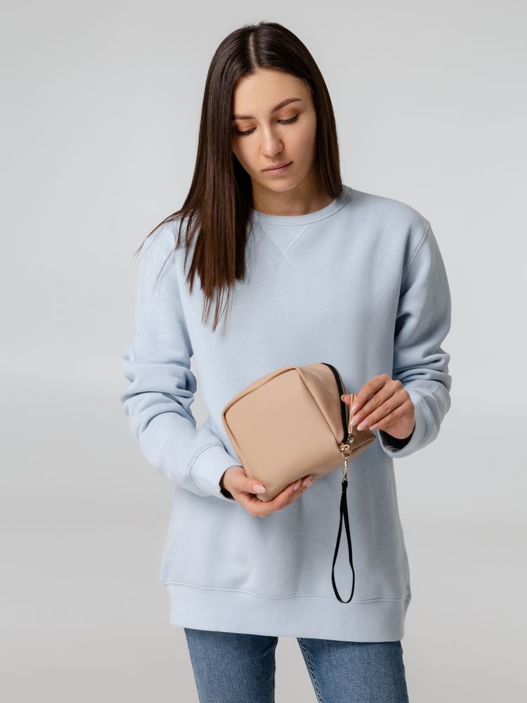 Дорожная косметичка Cubo, серая с логотипом