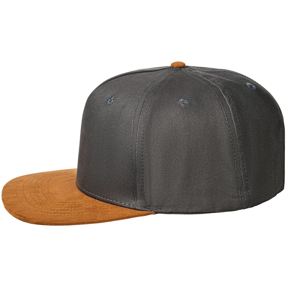 Бейсболка Foreside с прямым козырьком, черная с серым