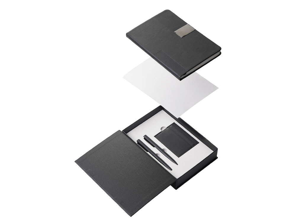 Подарочный набор «Goethe» с блокнотом А5, 2-мя ручками и картхолдером