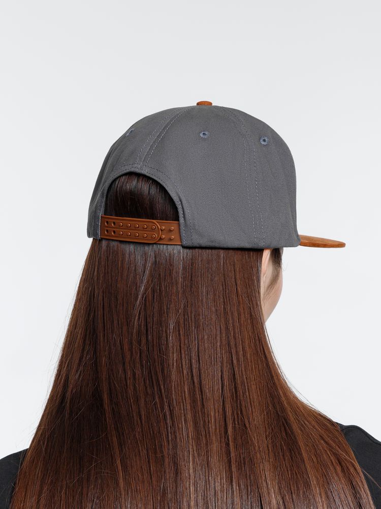 Бейсболка Foreside с прямым козырьком, черная с серым