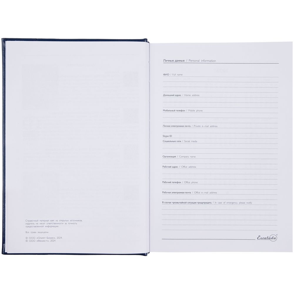 Ежедневник Baza, датированный, синий