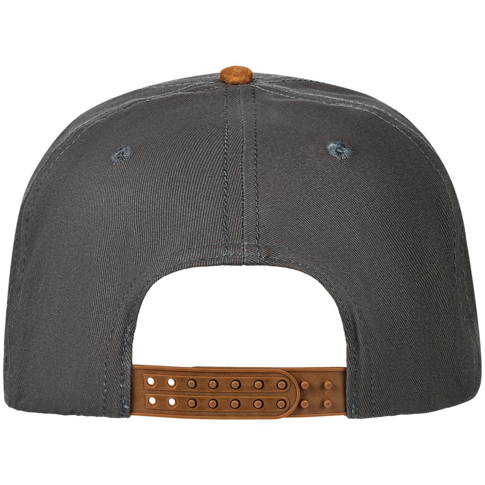 Бейсболка Foreside с прямым козырьком, черная с серым