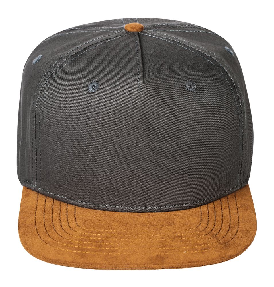 Бейсболка Foreside с прямым козырьком, черная с серым