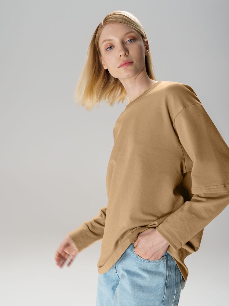 Футболка оверсайз с двойным рукавом Kosmos, красная