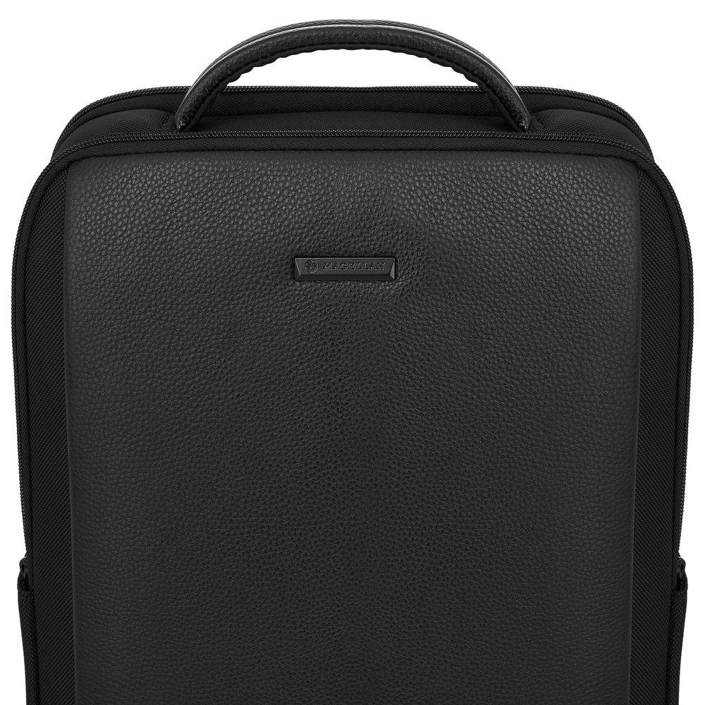 Рюкзак для ноутбука Santiago Slim с кожаной отделкой, черный