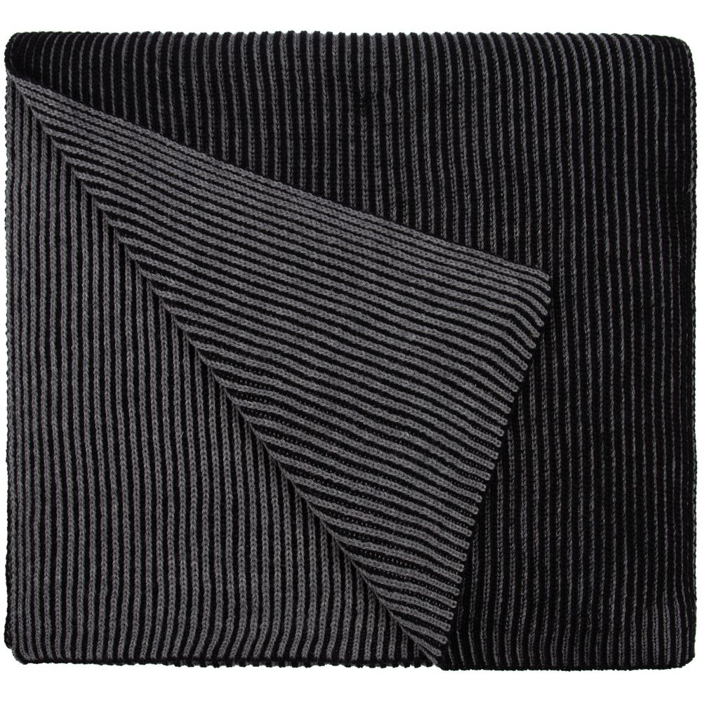 Шарф Nobilis, черный с серым меланжем